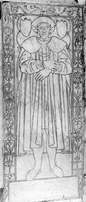 ritratto d'uomo (lapide commemorativa) - ambito romano (sec. XVI)