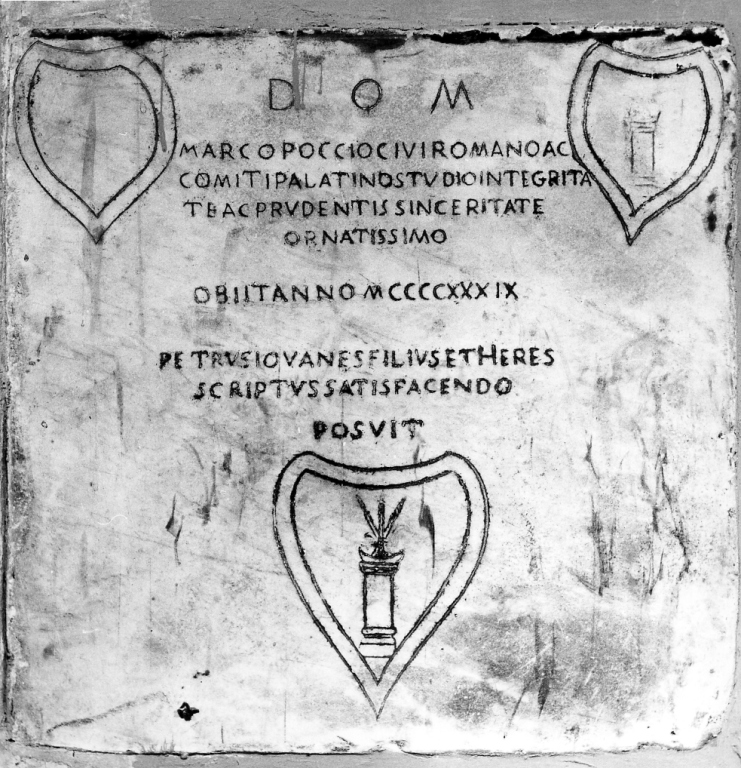 lapide tombale - bottega romana (sec. XV)