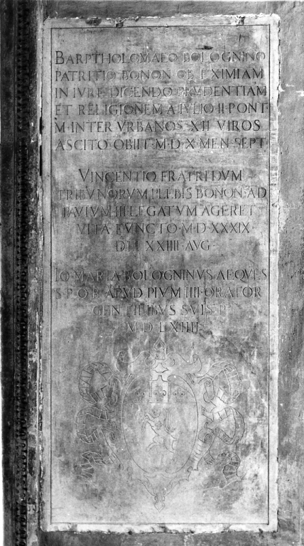 lapide tombale - bottega romana (sec. XVI)