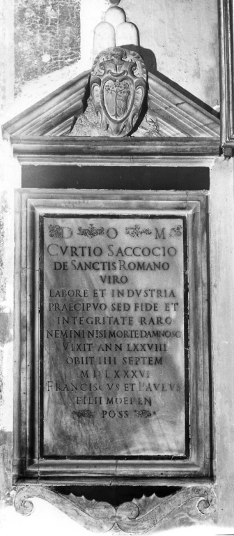 lapide tombale - bottega romana (sec. XVI)