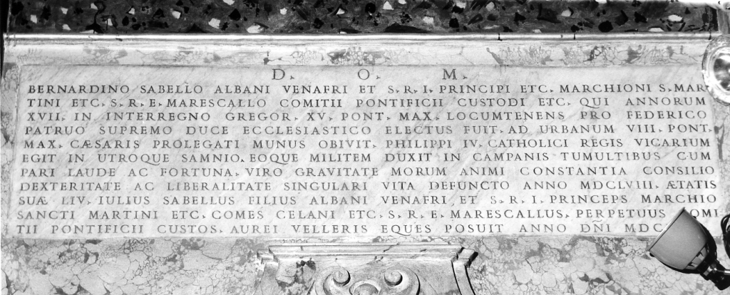 lapide tombale - bottega romana (prima metà sec. XVIII)