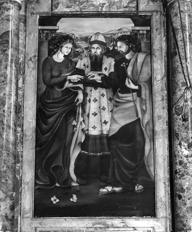Sposalizio di Maria Vergine (dipinto) di Perrello Caterina (sec. XX)