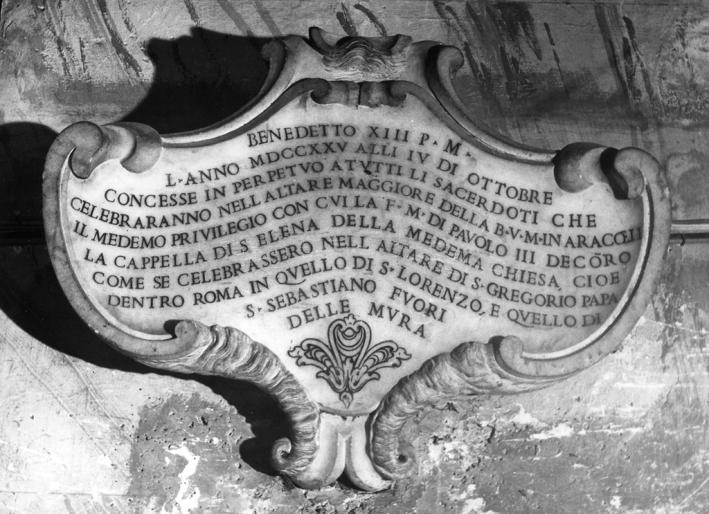 lapide documentaria - bottega romana (sec. XVIII)