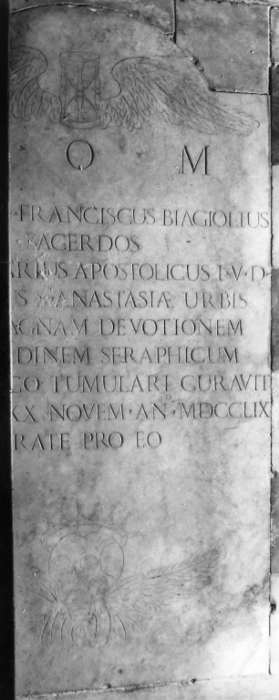 lapide tombale - bottega romana (sec. XVIII)