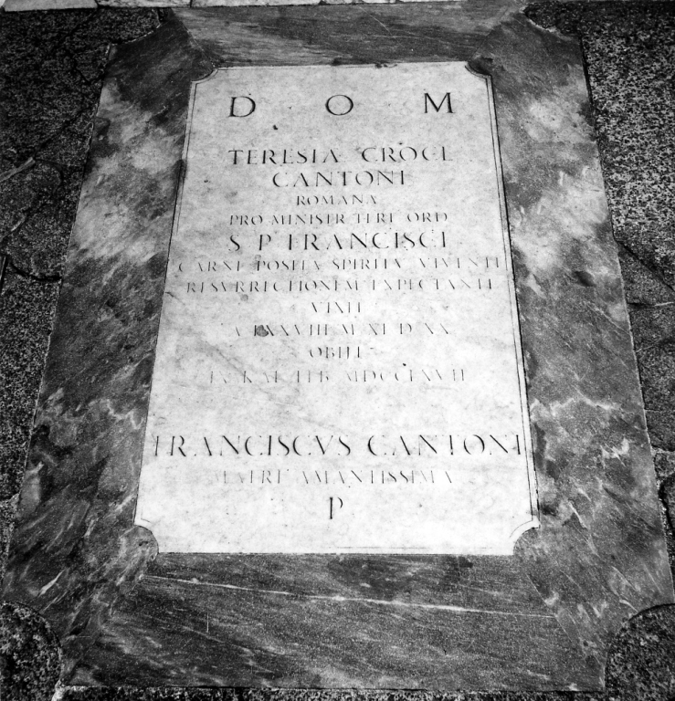 lapide tombale - bottega romana (sec. XVIII)