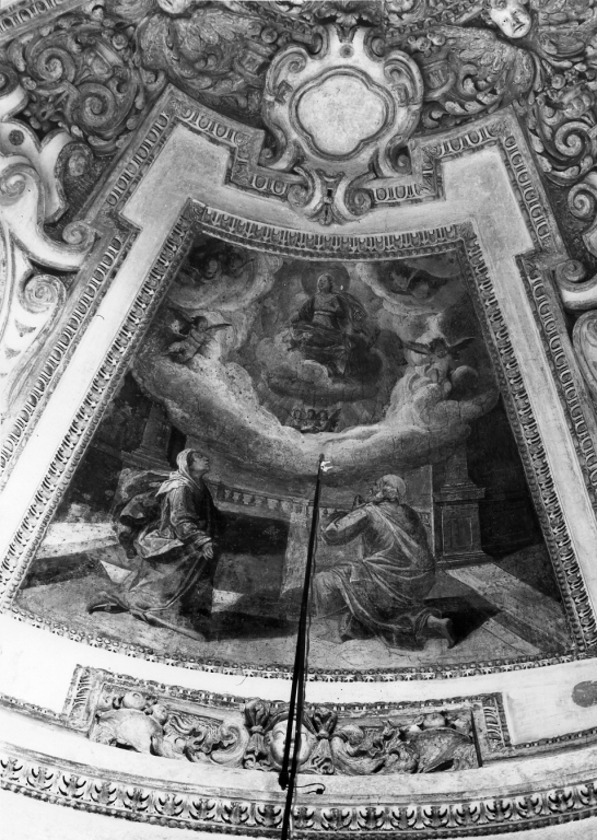 incontro di Sant'Anna e San Gioacchino alla porta aurea (dipinto) di Ganassini Marzio (secc. XVI/ XVII)