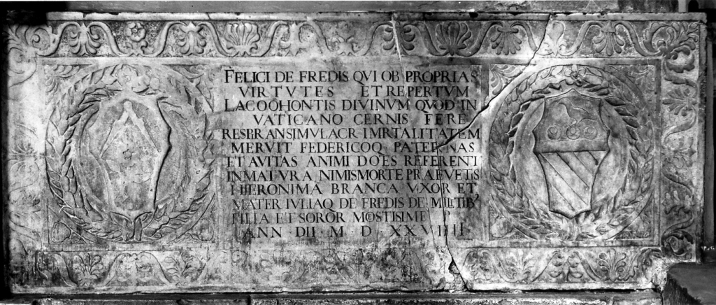 lapide tombale - bottega romana (sec. XVI)