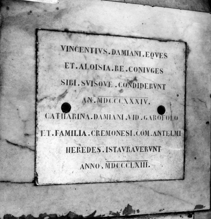 lapide tombale - bottega romana (sec. XIX)