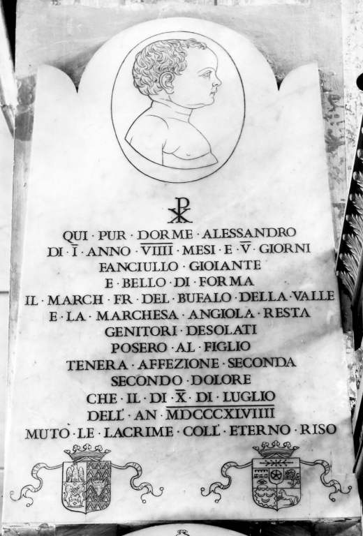 lapide tombale - bottega romana (sec. XIX)