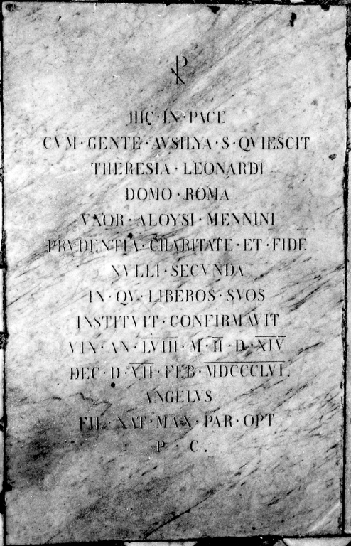 lapide tombale - bottega romana (sec. XIX)