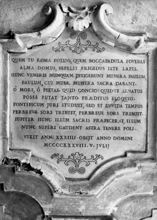lapide tombale - ambito romano (sec. XVIII)