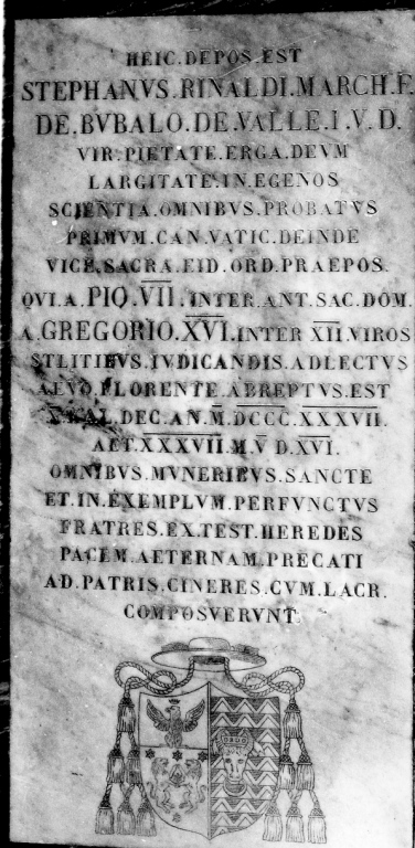 lapide tombale - bottega romana (sec. XIX)