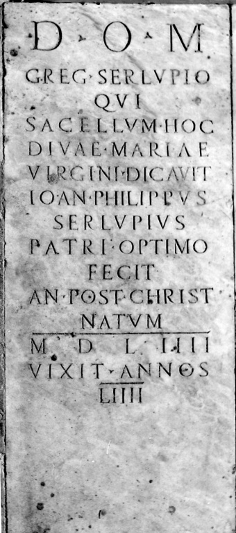 lapide documentaria - ambito romano (sec. XVI)