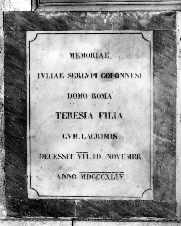 lapide tombale - bottega romana (sec. XIX)