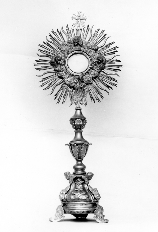 ostensorio - a raggiera - ambito romano (sec. XIX)