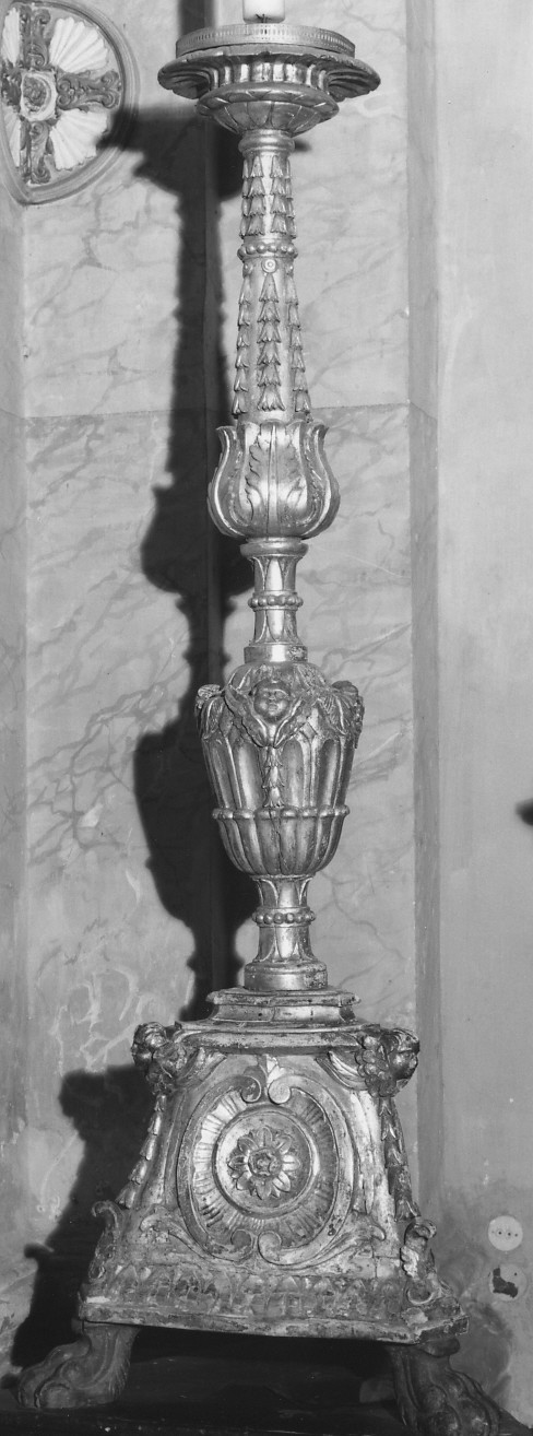 candeliere, serie - bottega romana (prima metà sec. XIX)