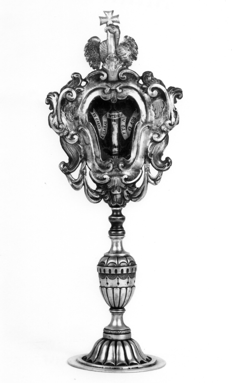 reliquiario - a ostensorio - ambito romano, ambito Italia meridionale (prima metà, fine/inizio sec. XVIII, secc. XVIII/ XIX)