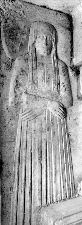 ritratto di donna (lapide tombale) - ambito romano (sec. XV)
