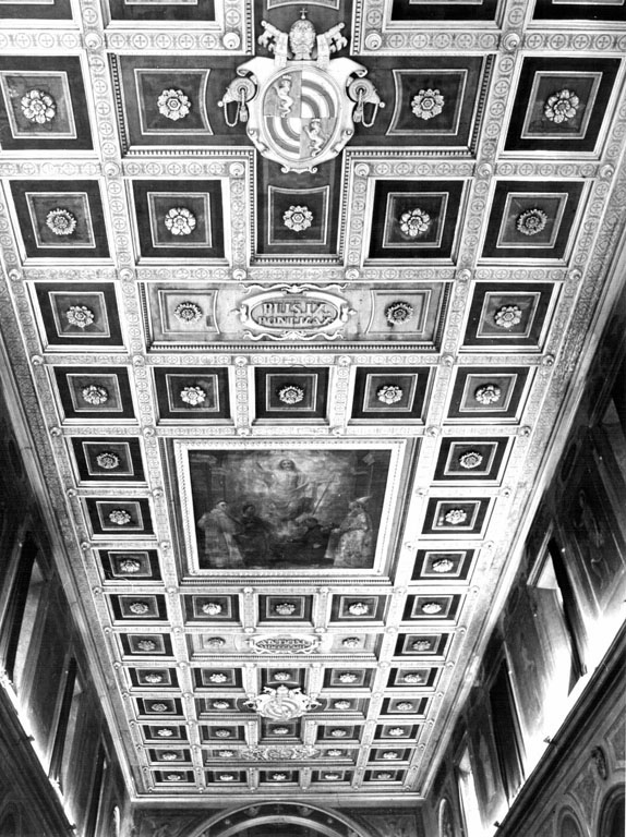 soffitto a cassettoni, complesso decorativo - ambito romano (sec. XIX)
