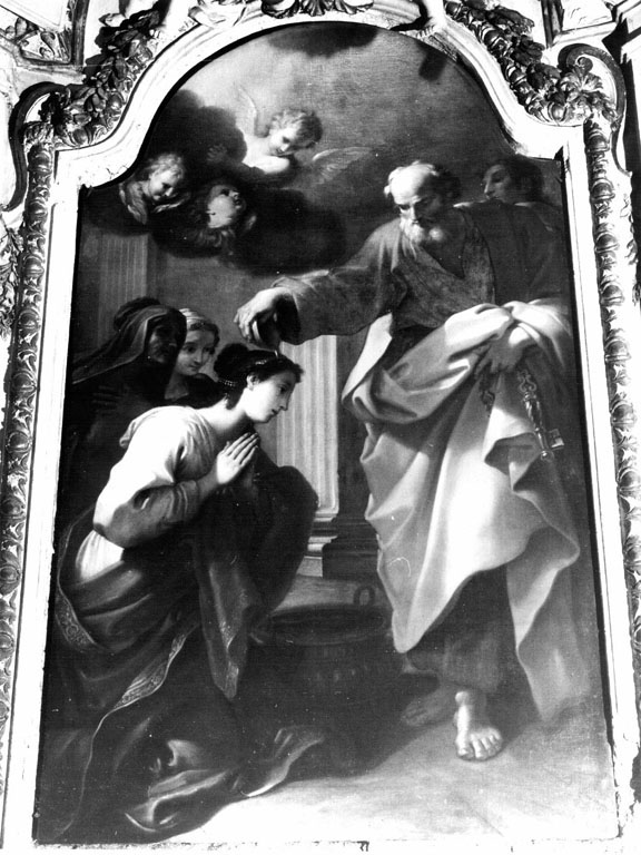 san Pietro battezza san Savina (dipinto) di Grecolini Giovanni Antonio (sec. XVIII)