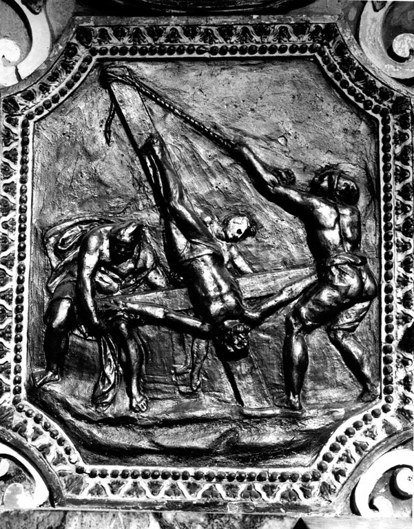 crocifissione di San Pietro (rilievo) di Vouet Simon (maniera) (sec. XVII)