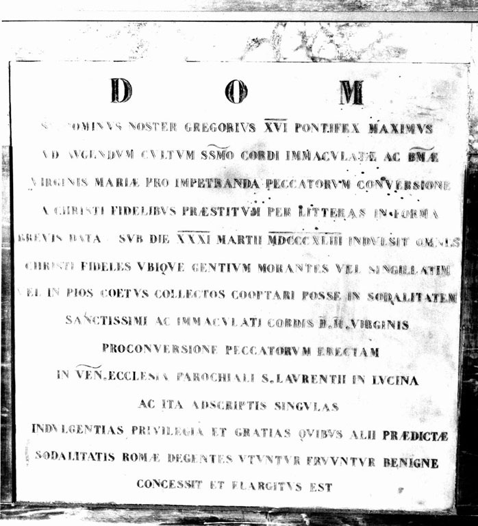 lapide commemorativa - ambito romano (sec. XIX)