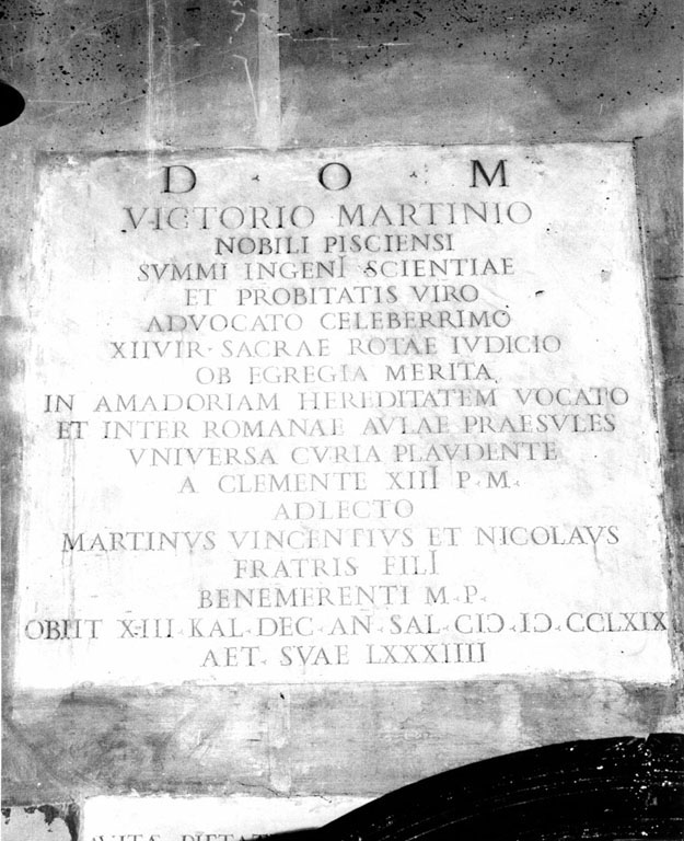 lapide tombale - ambito romano (sec. XVIII)