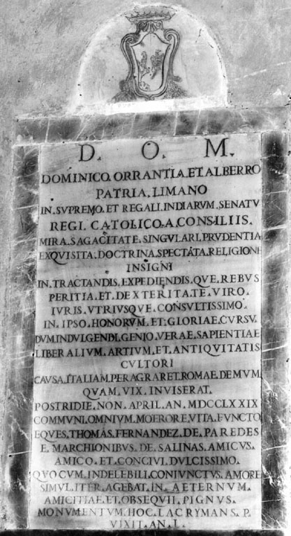 lapide tombale - ambito romano (sec. XVIII)