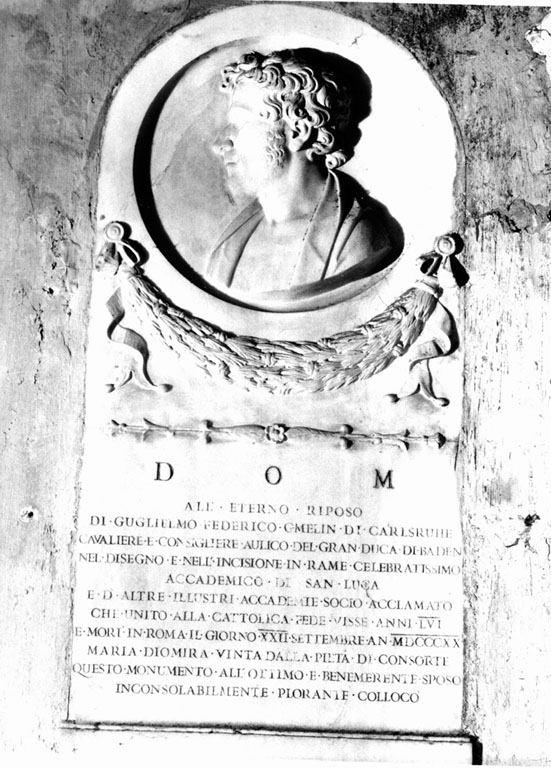 ritratto di Gmelin Guglielmo Federico (rilievo) - ambito romano (sec. XIX)
