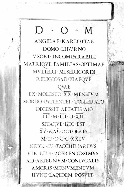 lapide tombale - ambito romano (sec. XIX)