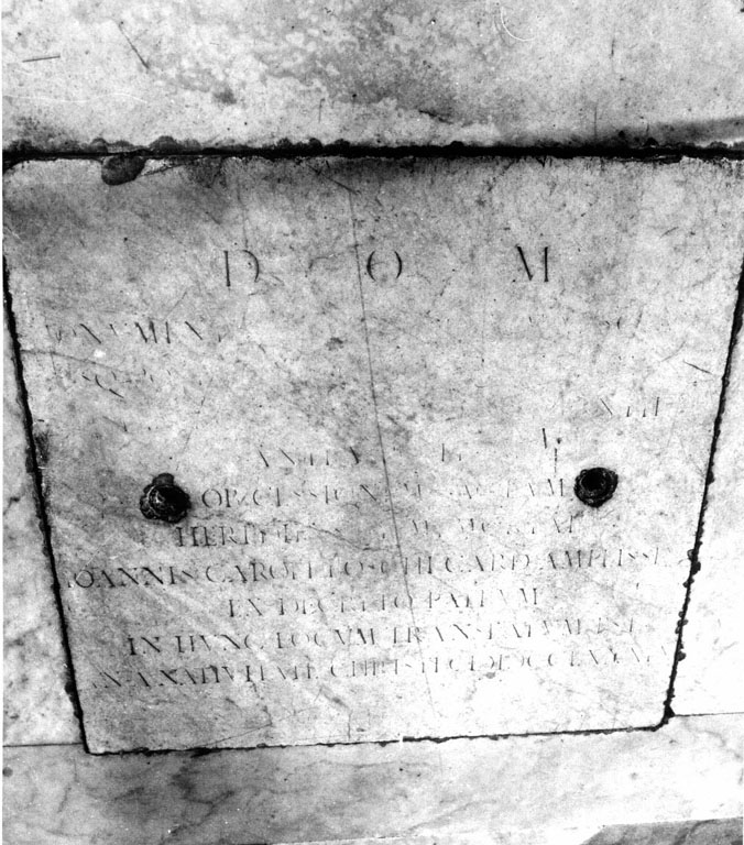 lapide tombale - ambito romano (sec. XVIII)