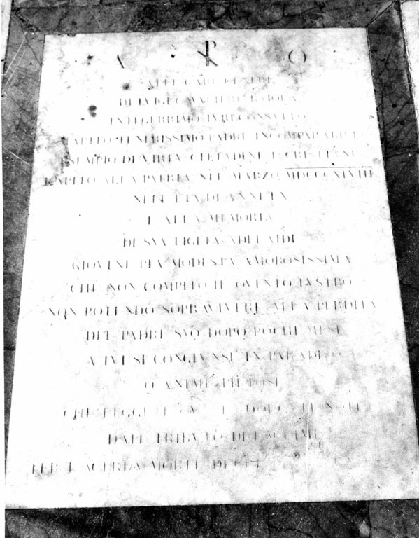 lapide tombale - ambito romano (sec. XIX)