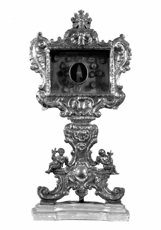 reliquiario - a tabella - ambito romano (prima metà sec. XVIII)