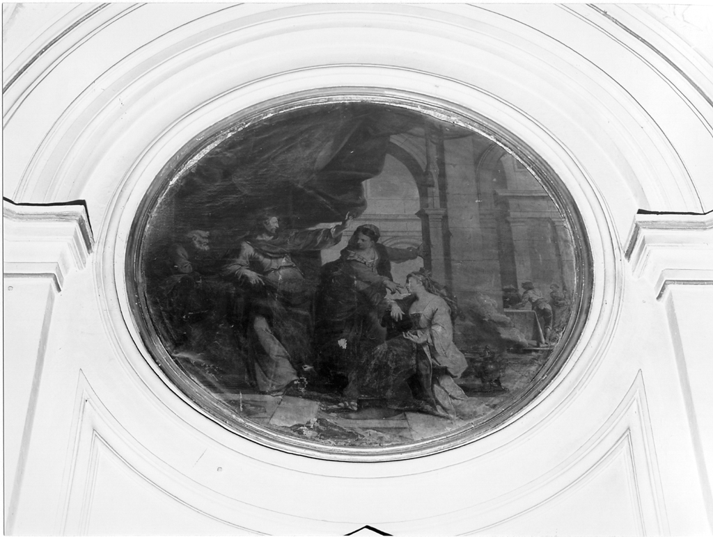 Cristo in casa di Santa Marta e Santa Maria Maddalena (dipinto, complesso decorativo) - ambito romano (seconda metà sec. XVIII)