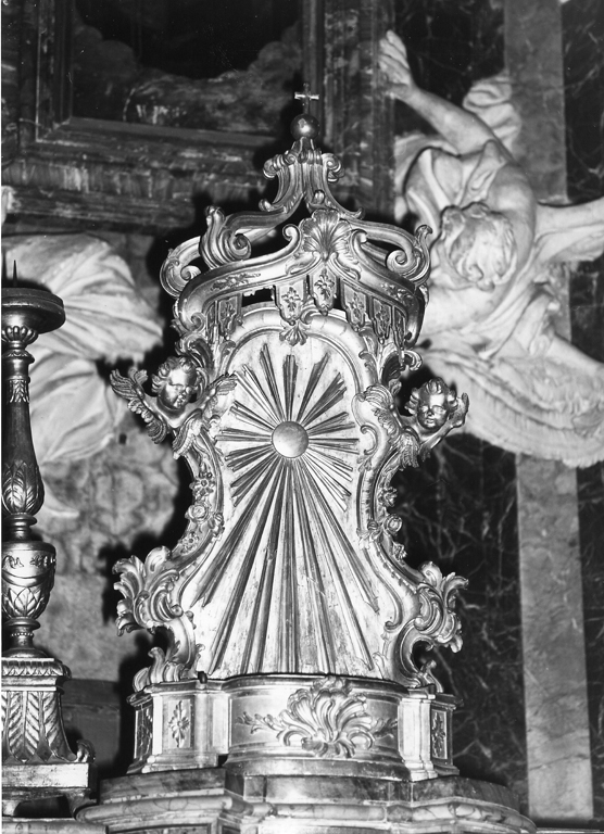 tronetto per esposizione eucaristica - a edicola, elemento d'insieme di Raggi Antonio (bottega) (sec. XVII)