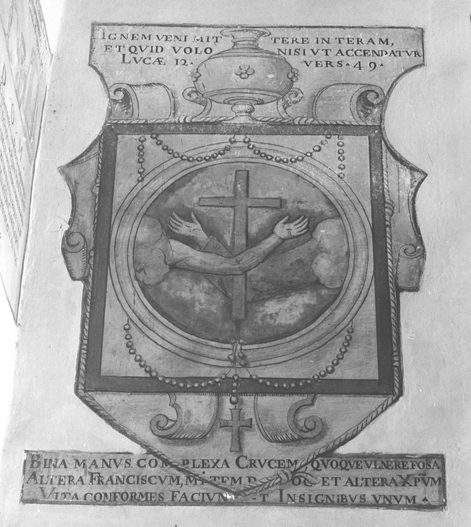 emblema dell'Ordine francescano (dipinto) di Sguary Giovanni Antonio (inizio sec. XVIII)