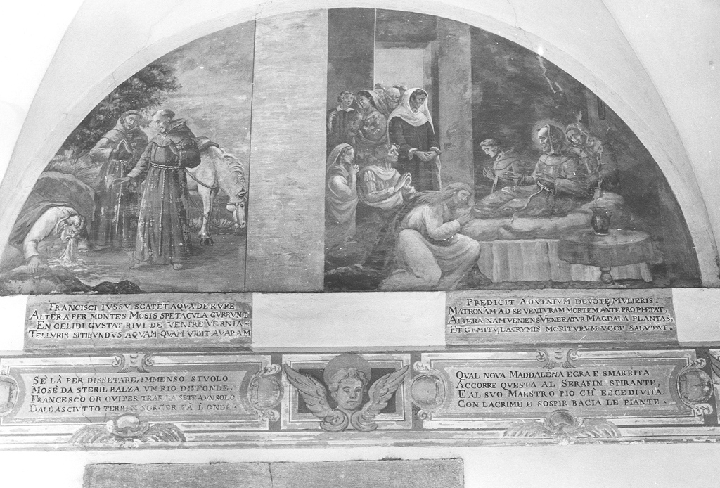 San Francesco d'Assisi e fa scaturire dell'acqua (dipinto) di Sguary Giovanni Antonio (inizio sec. XVIII)