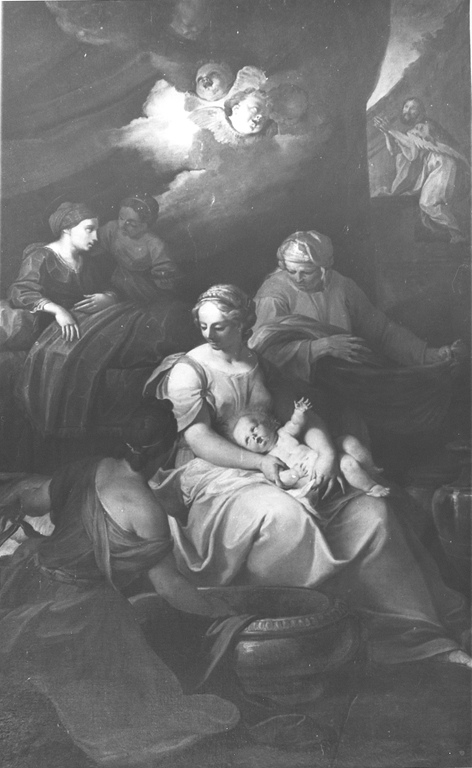 nascita di Maria Vergine (dipinto) di Naldini Pietro Paolo (cerchia) (sec. XVII)