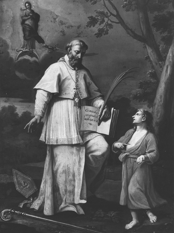 San Pietro Pascasio i immacolata concezione (dipinto) - ambito Italia centrale (sec. XVIII)