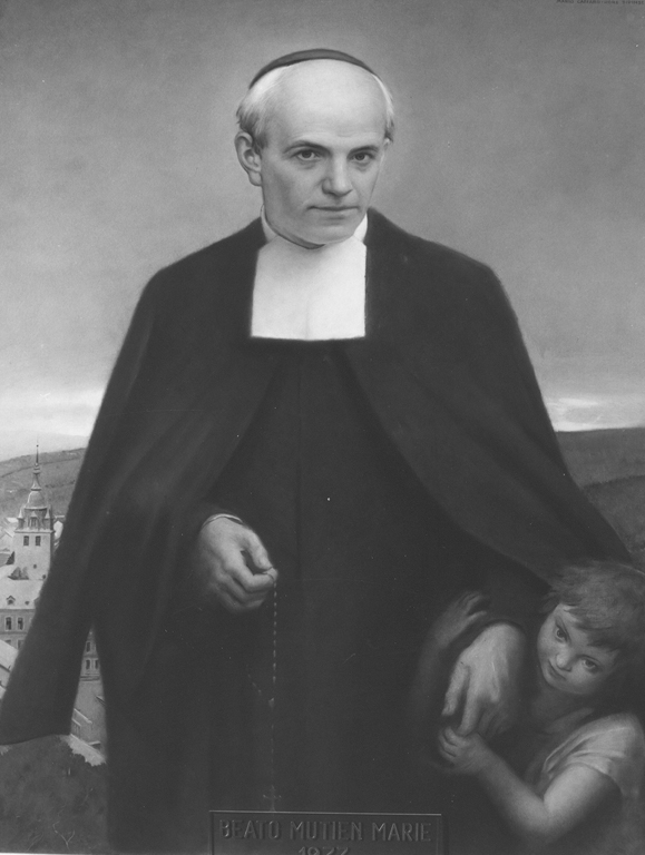 ritratto del beato Mutien Marie (dipinto) di Caffaro Mario (sec. XX)