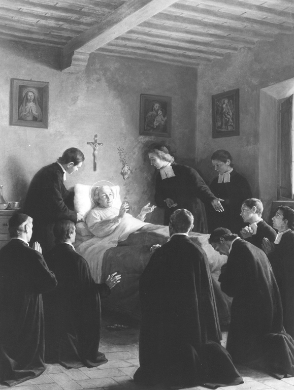 morte di San Giovanni Battista de la Salle (dipinto) di Gagliardi Giovanni (sec. XX)