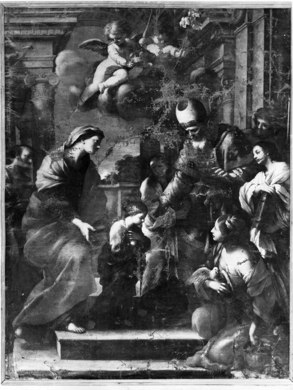 presentazione di Maria Vergine al tempio (dipinto) di Romanelli Giovanni Francesco (sec. XVII)