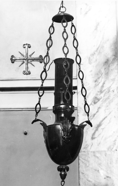 lampada pensile - ambito romano, ambito romano (seconda metà sec. XIX)