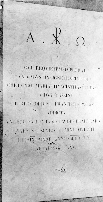 lapide tombale - ambito romano (sec. XIX)