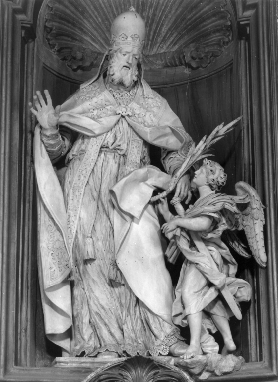 San Fabiano e l'angelo (scultura) di Papaleo Pietro (sec. XVIII)