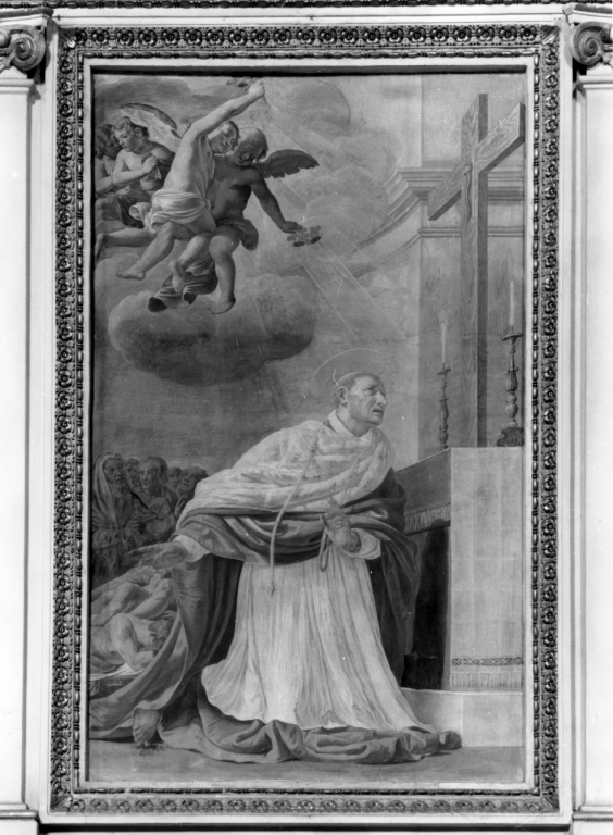 San Carlo Borromeo adora il Sacro Chiodo (dipinto) di Ricci Archita (inizio sec. XVII, sec. XVII)