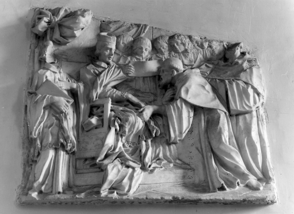 Elevazione a parrocchia della chiesa di S. Sebastiano (rilievo, frammento) - ambito romano (sec. XVIII)