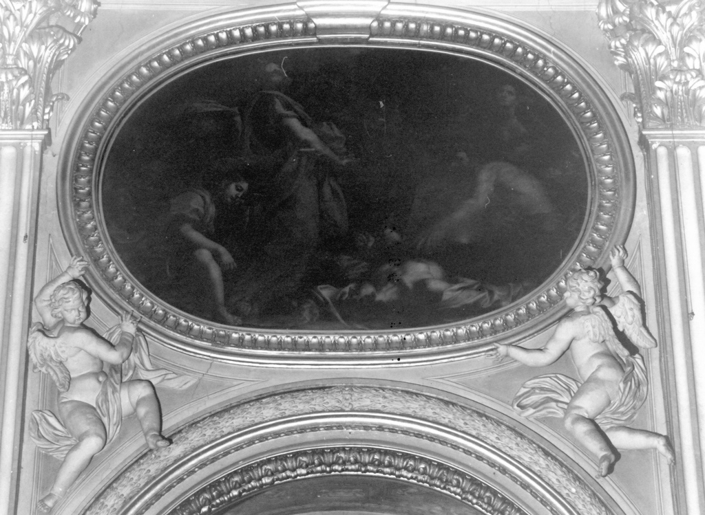 angeli reggicornice (rilievo) di Lavaggi Giacomo Antonio (sec. XVII)