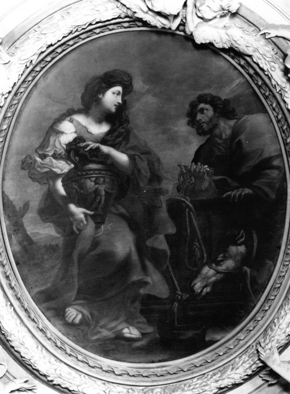 Rebecca offre da bere a Eliezer (dipinto) di Ghezzi Giuseppe (sec. XVII)