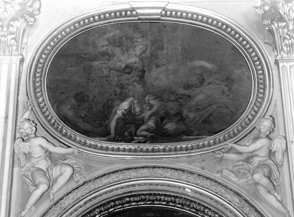 angeli reggicornice (rilievo) di Lavaggi Giacomo Antonio (sec. XVII)